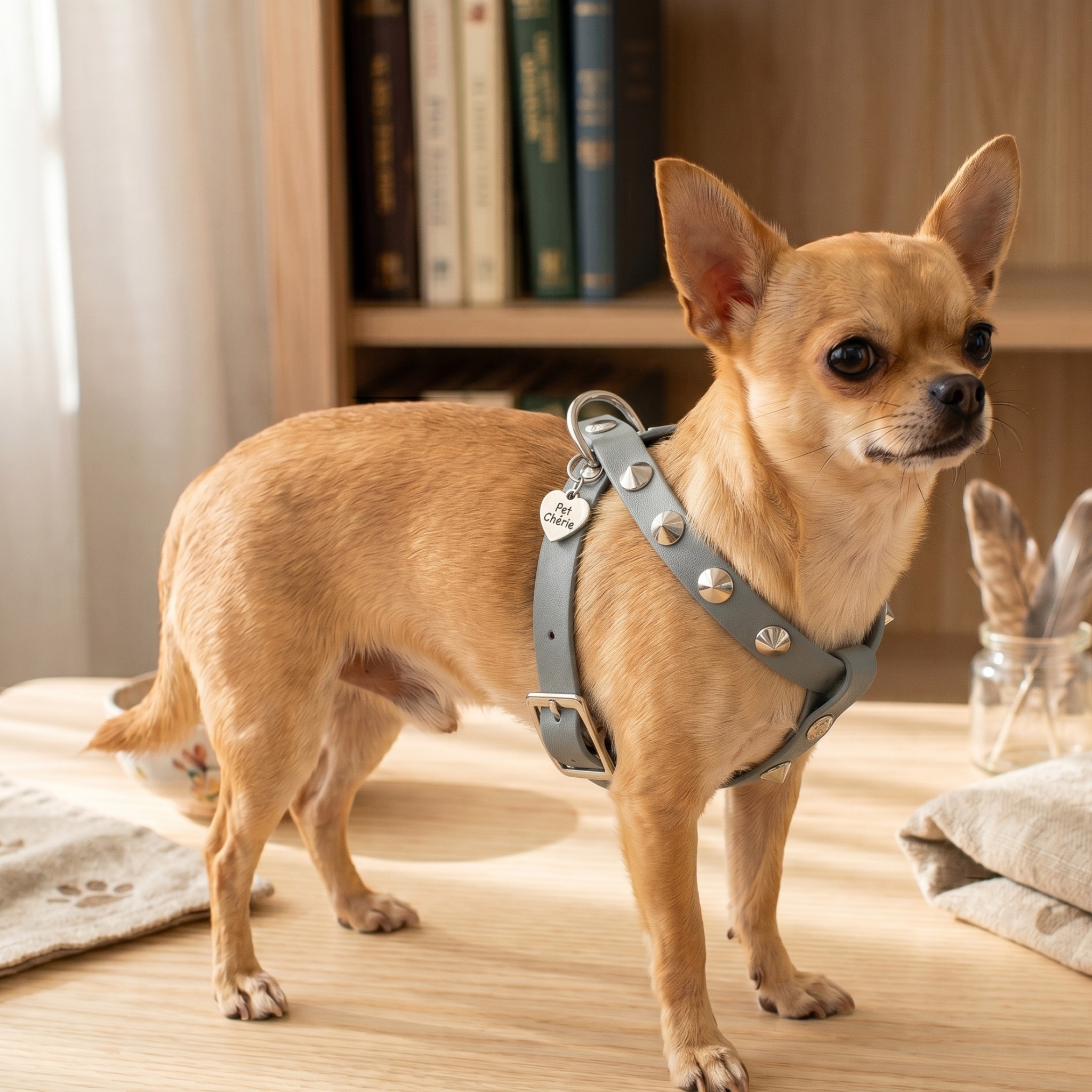 Pettorina Biothane Cabochon Marrone per Cani